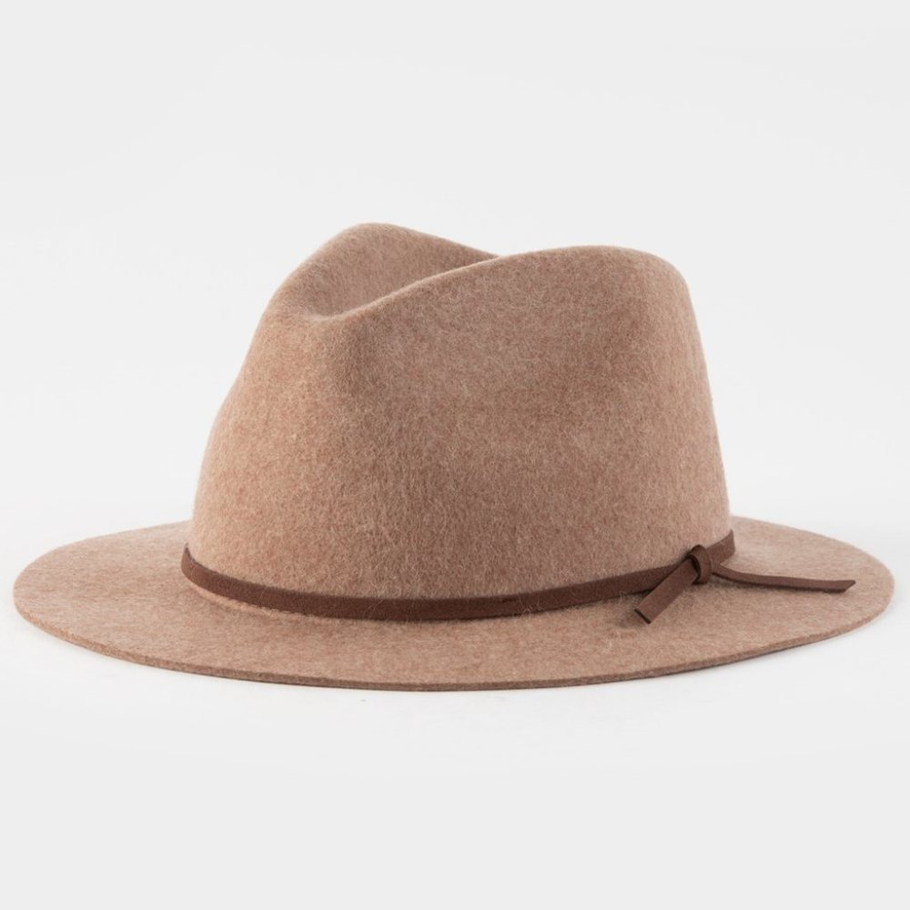 BRIXTON Women's One Size Beige Felt Drift Fedora Hat Boho Chic Western Bohemian
